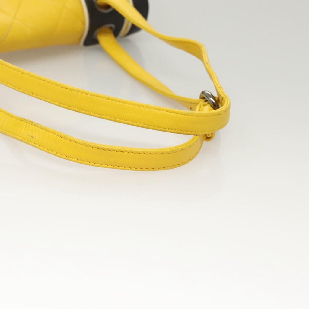 Chanel Two Tone Mademoiselle Lock Flap Bag Quilted Lambskin Yellow Leather Shoulder Bag Bag