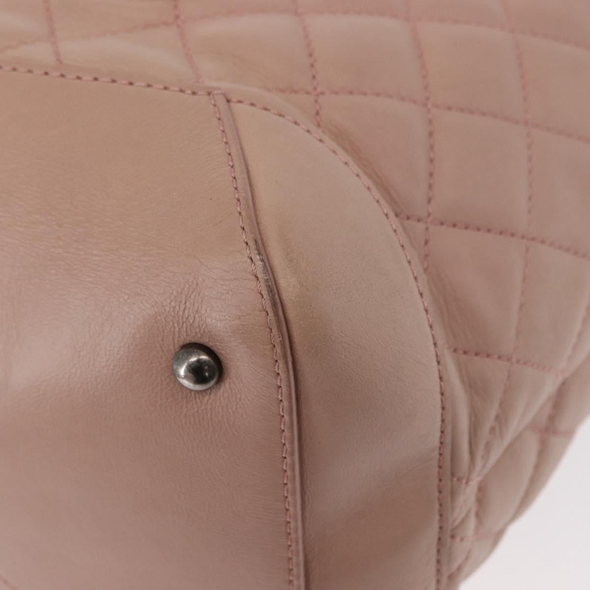 Chanel Easy Shopping Tote Quilted Calfskin Pink Leather Tote Bag Bag