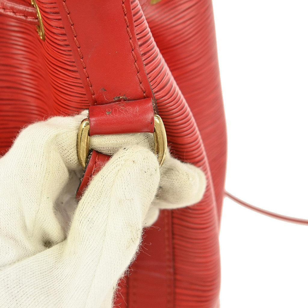 Louis Vuitton Petit Noe Handbag Epi Leather Red Leather Shoulder Bag