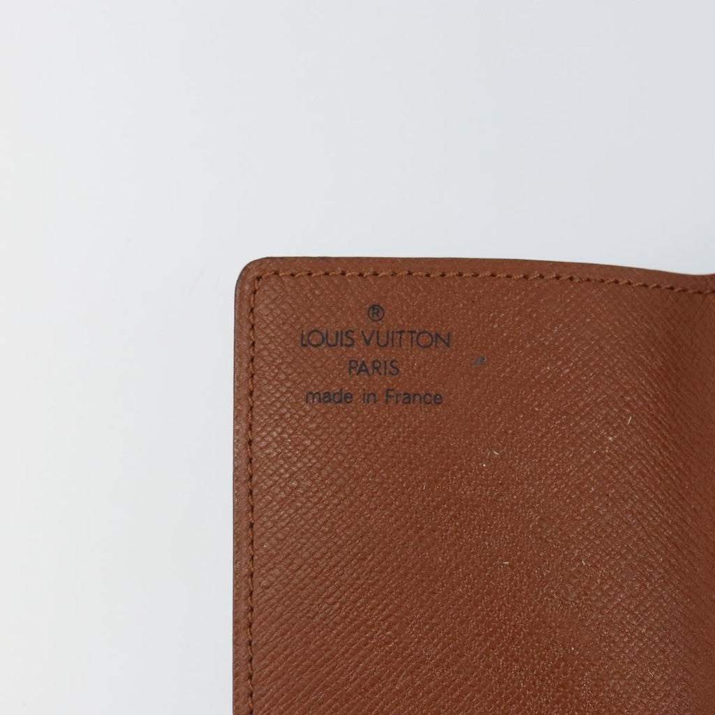 Louis Vuitton Porte Cartes Pression Card Case Monogram Canvas Brown Canvas Card Holders Accessory