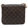 Louis Vuitton Cartouchiere Handbag Monogram Canvas Brown Canvas Shoulder Bag
