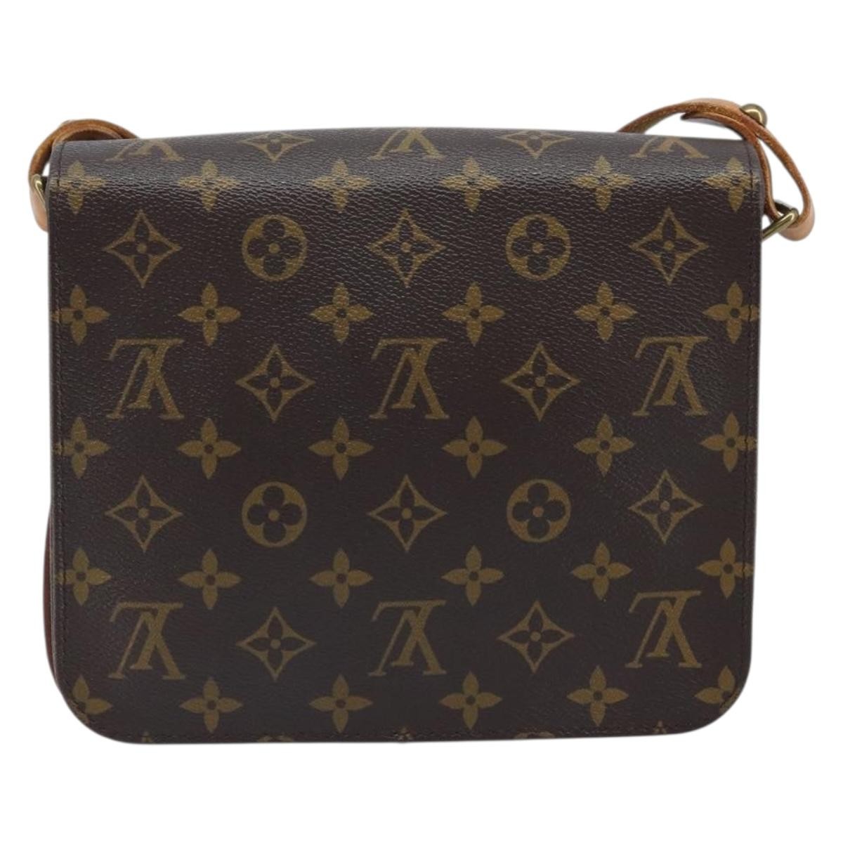 Louis Vuitton Cartouchiere Handbag Monogram Canvas Brown Canvas Shoulder Bag