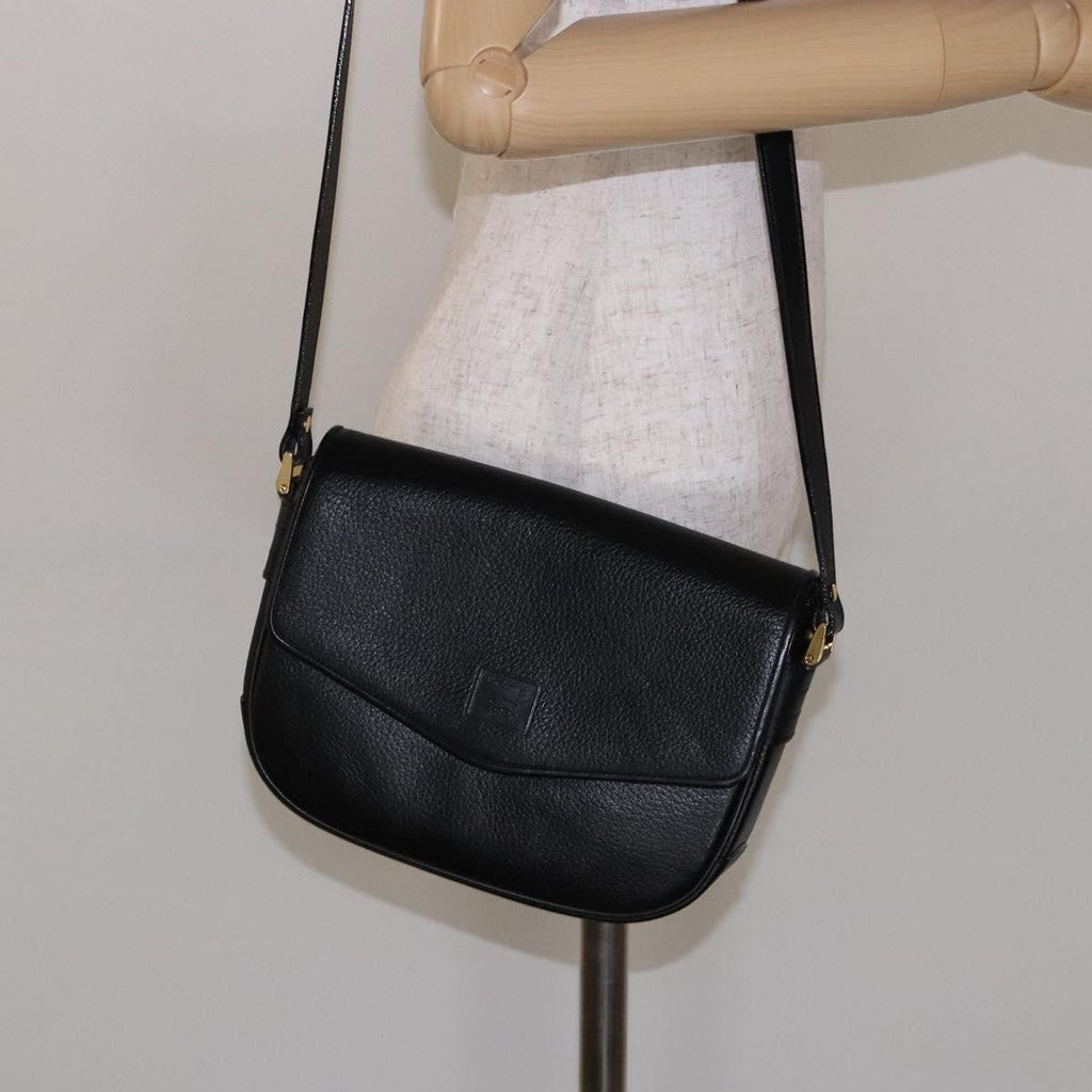 Burberry Flap Shoulder Bag Leather Black Leather Shoulder Bag