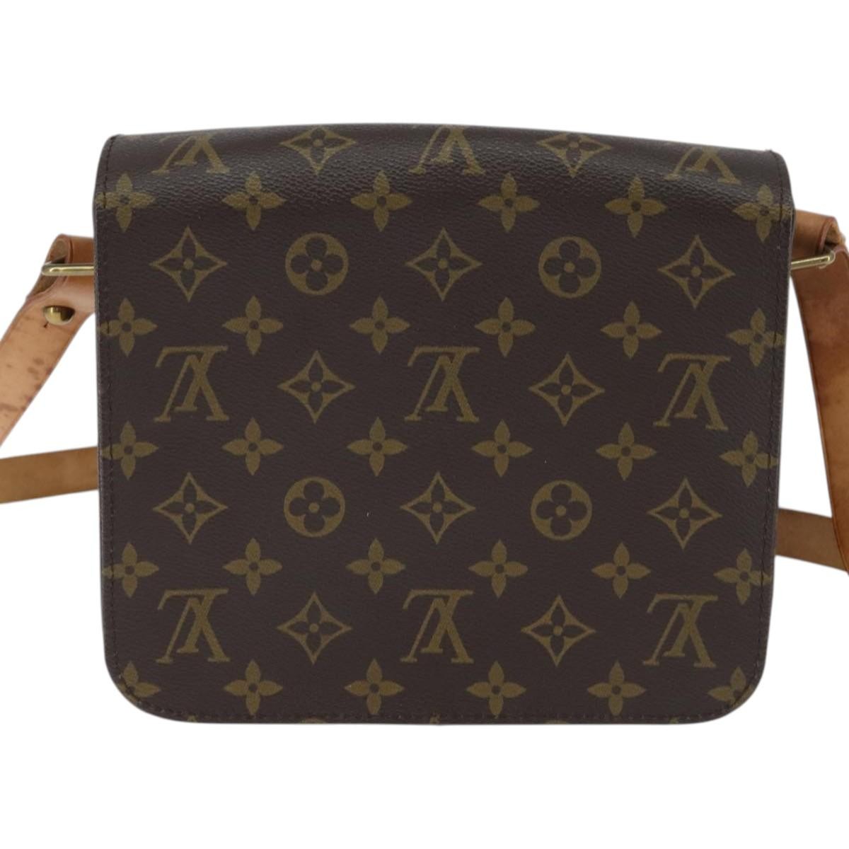 Louis Vuitton Cartouchiere Handbag Monogram Canvas Brown Canvas Shoulder Bag