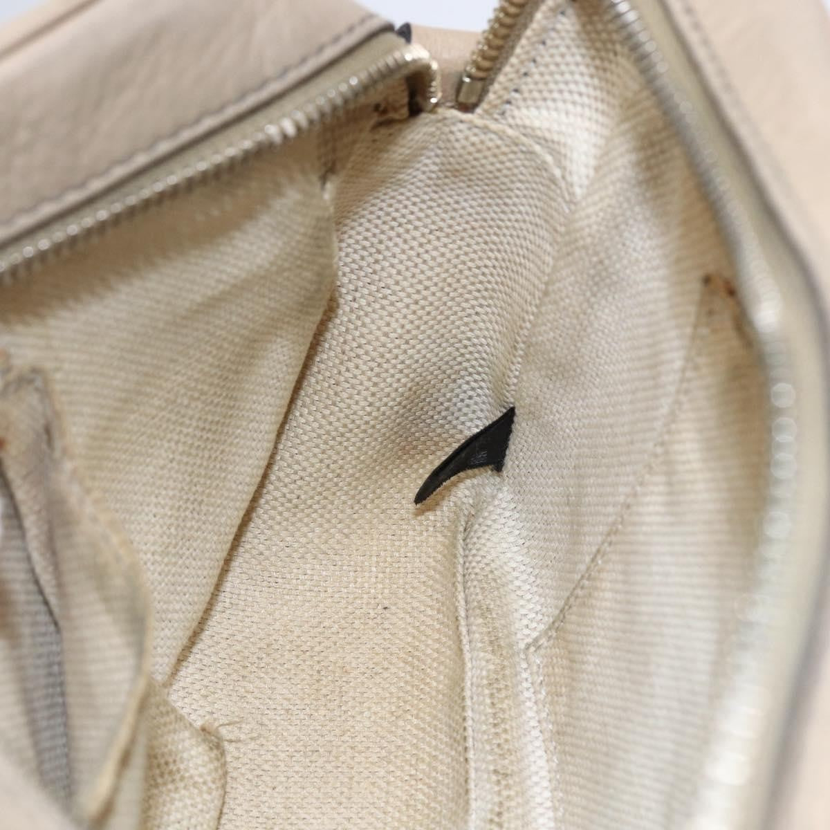 Gucci Soho Disco Crossbody Bag Leather Beige Leather Shoulder Bag Bag (Pre-Owned)