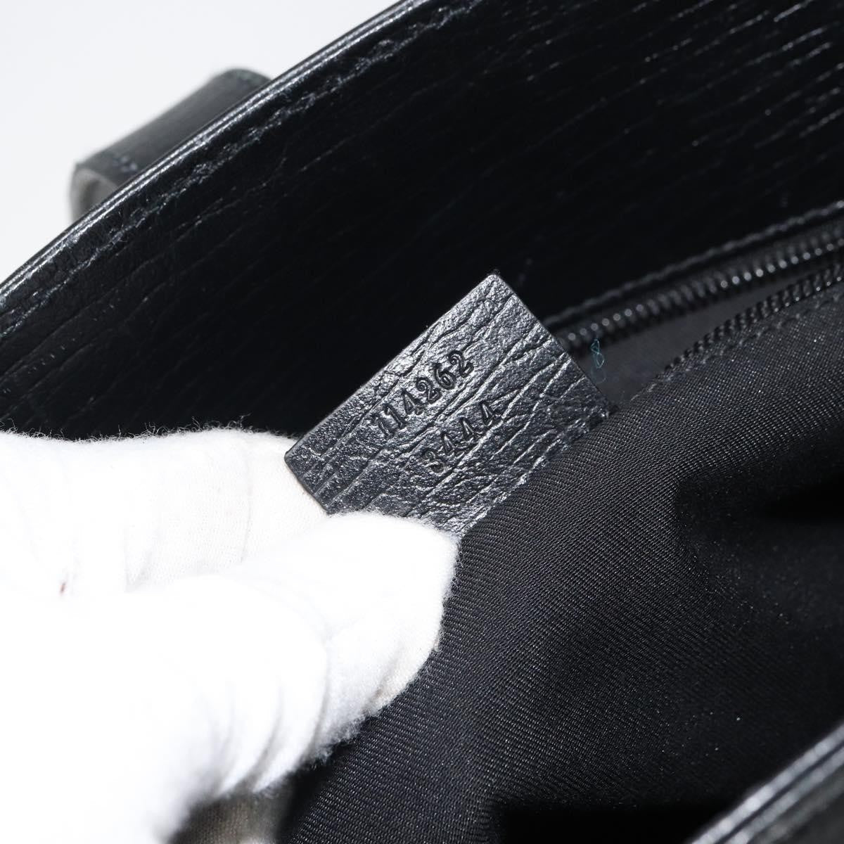 Gucci Vintage Handbag Leather Black Leather Handbag (Pre-Owned)