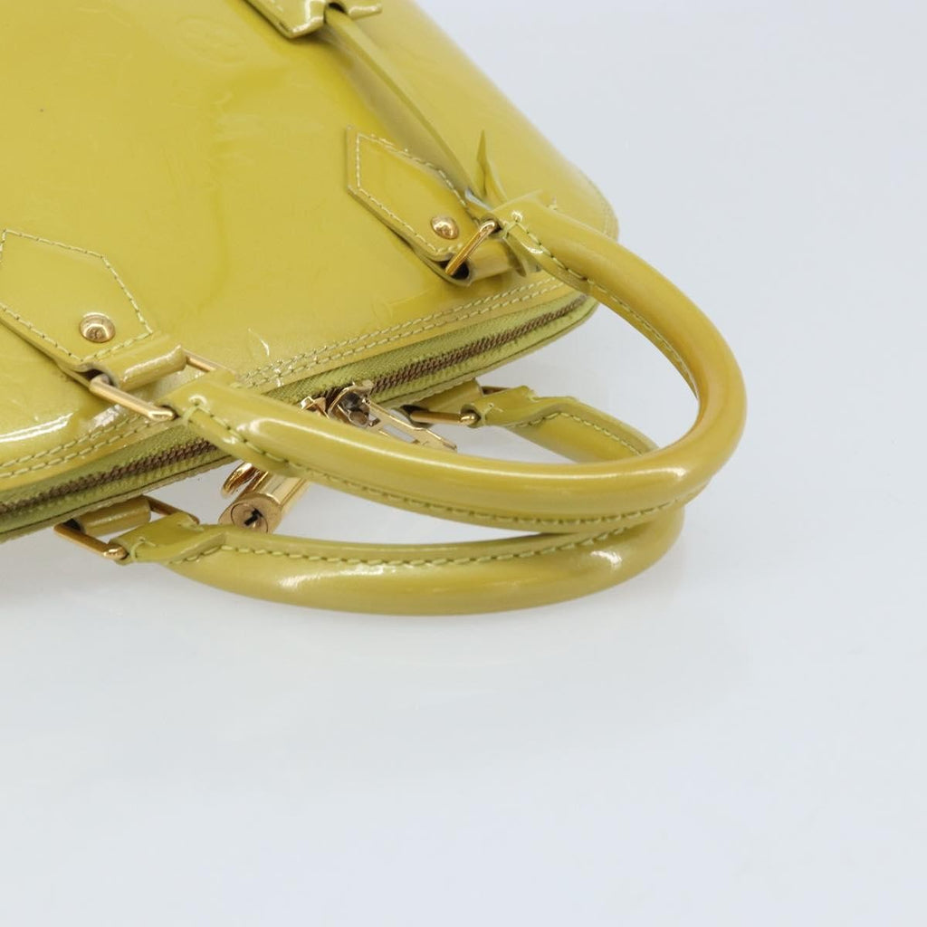 Louis Vuitton Alma Handbag Monogram Vernis Green Patent_Leather Handbag