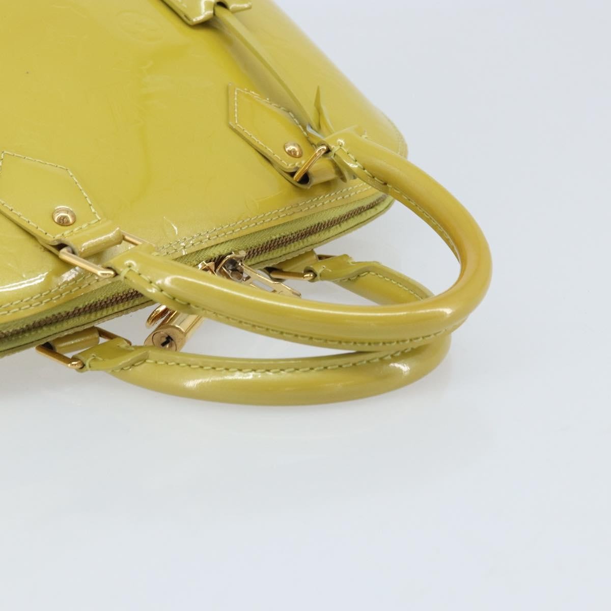 Louis Vuitton Alma Handbag Monogram Vernis Green Patent_Leather Handbag