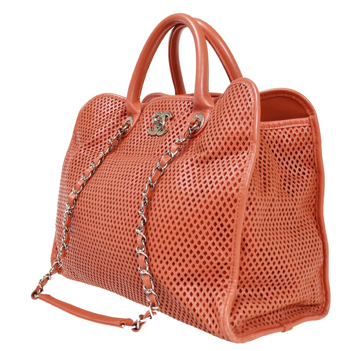 Chanel French Riviera Tote Quilted Caviar Pink Leather Handbag