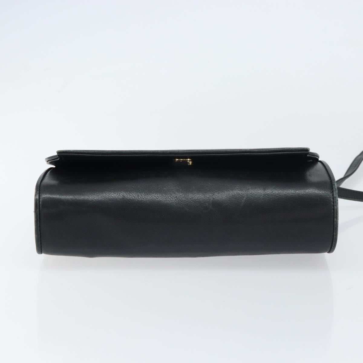 Gucci Vintage Shoulder Bag Leather Black Leather Shoulder Bag Bag (Pre-Owned)