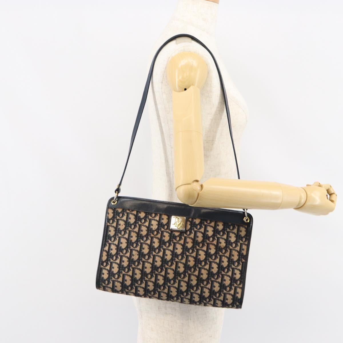 Christian Dior Vintage Trotter Shoulder Bag Canvas Navy Canvas Shoulder Bag Bag (Pre-Owned)