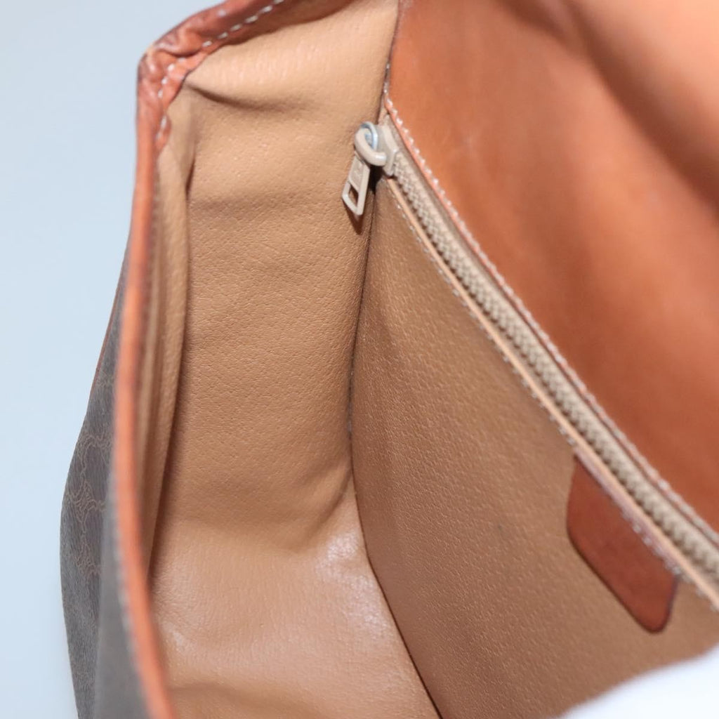 Celine Vintage Macadam Shoulder Bag Canvas And Leather Brown Canvas Shoulder Bag Bag