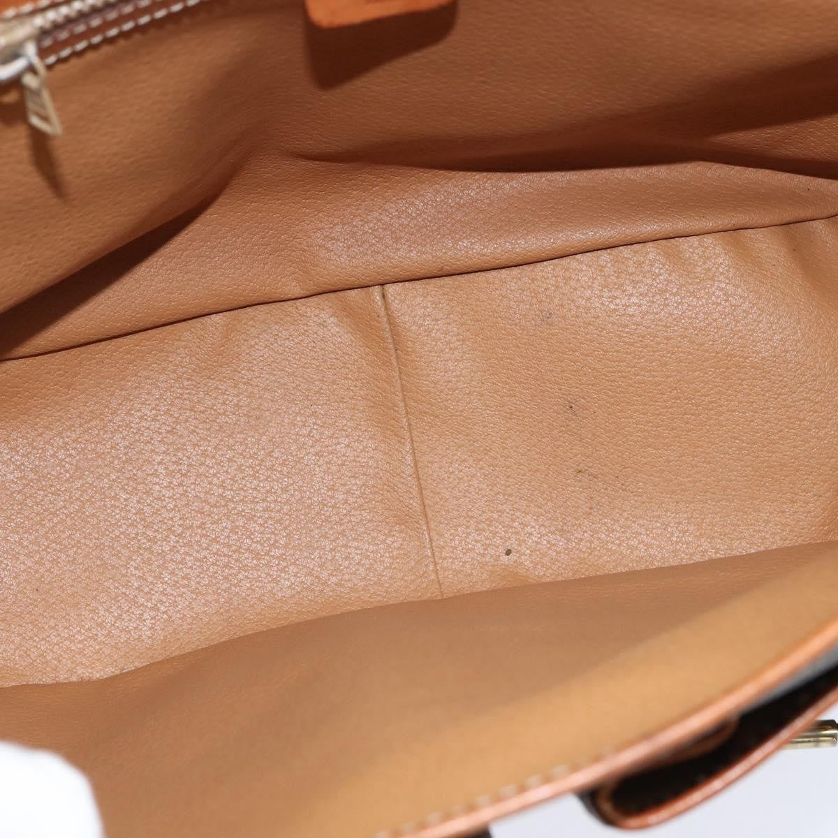 Celine Vintage Macadam Shoulder Bag Canvas And Leather Brown Canvas Shoulder Bag Bag