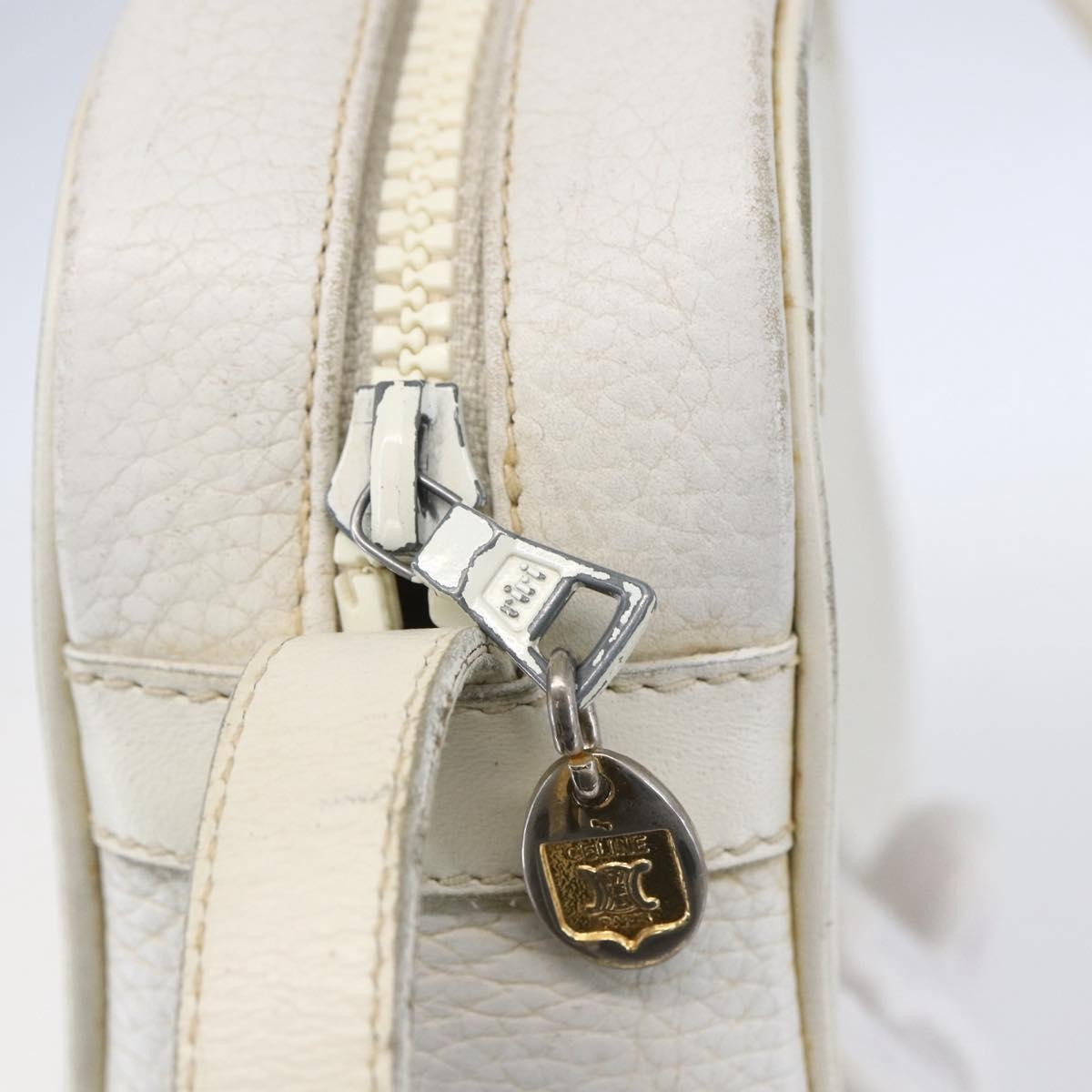 Celine Vintage Shoulder Bag Leather White Leather Shoulder Bag Bag