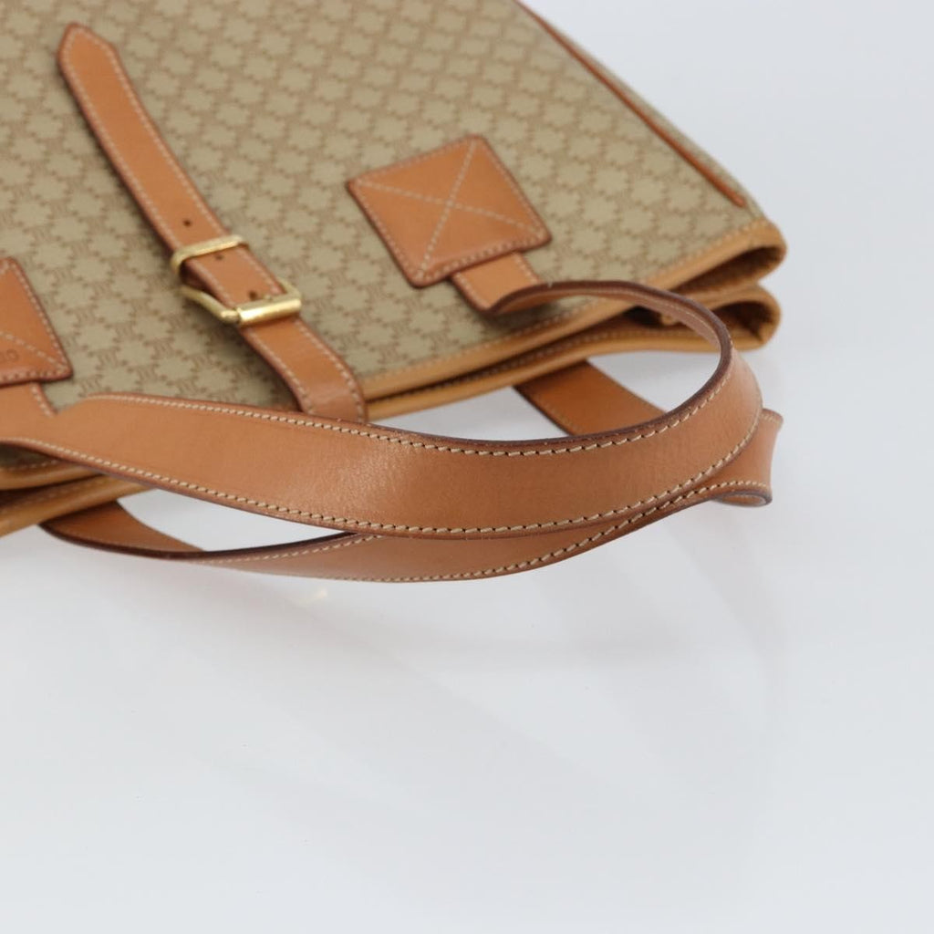 Celine Macadam Shoulder Bag Pvc Leather Beige Canvas Shoulder Bag Bag
