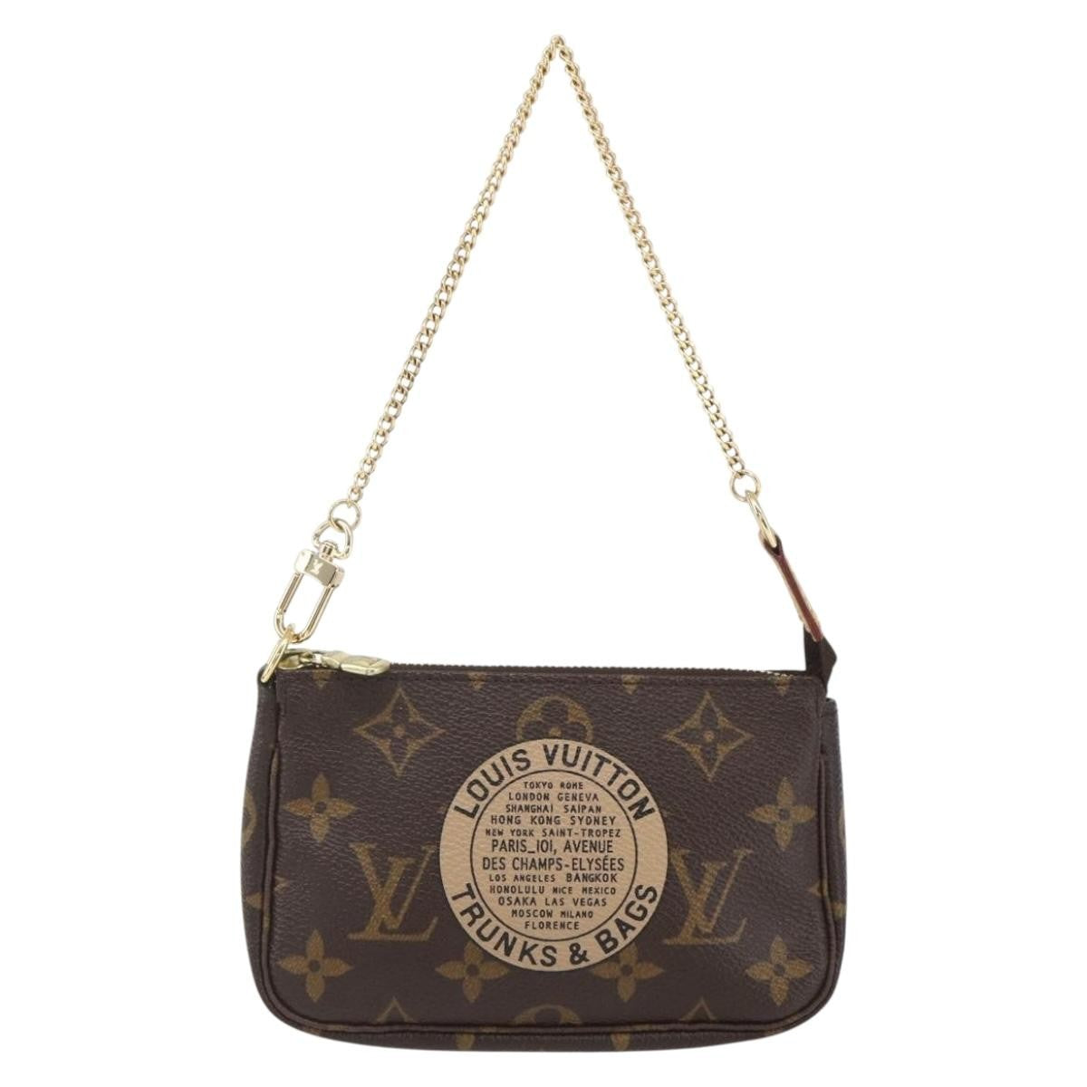 Louis Vuitton Pochette Accessoires Limited Edition Monogram Trunk Brown Canvas Clutche & Pouche Bag