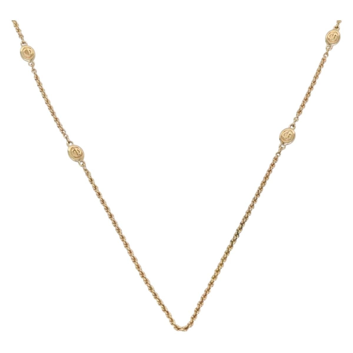 Christian Dior Cd Round Pendant Necklace Metal Gold Metal Necklace Jewelry (Pre-Owned)