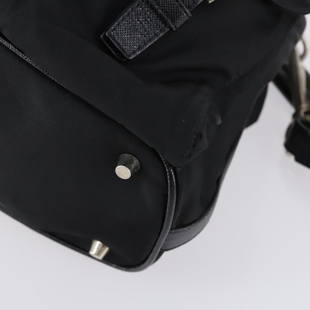 Prada Double Pocket Shoulder Bag Tessuto Black Nylon Shoulder Bag Bag