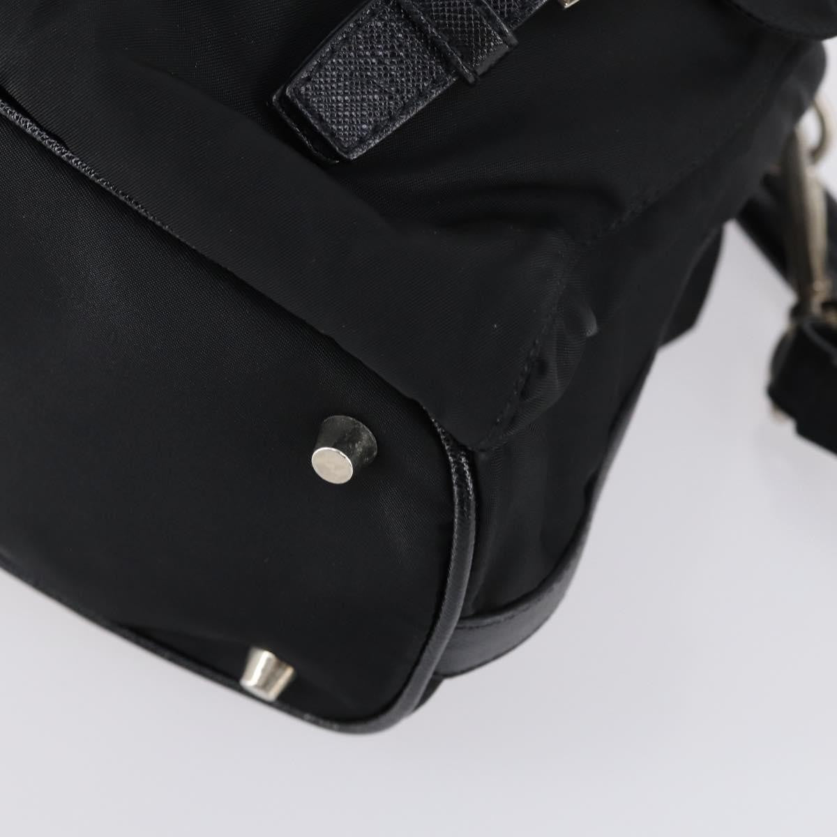 Prada Double Pocket Shoulder Bag Tessuto Black Nylon Shoulder Bag Bag