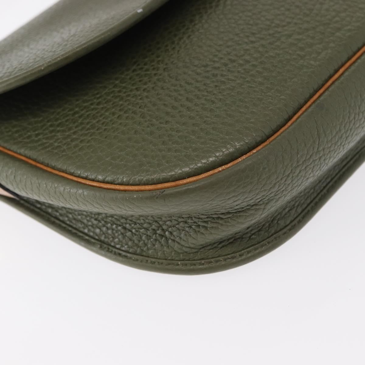 Christian Dior Vintage Shoulder Bag Leather Green Leather Shoulder Bag Bag (Pre-Owned)