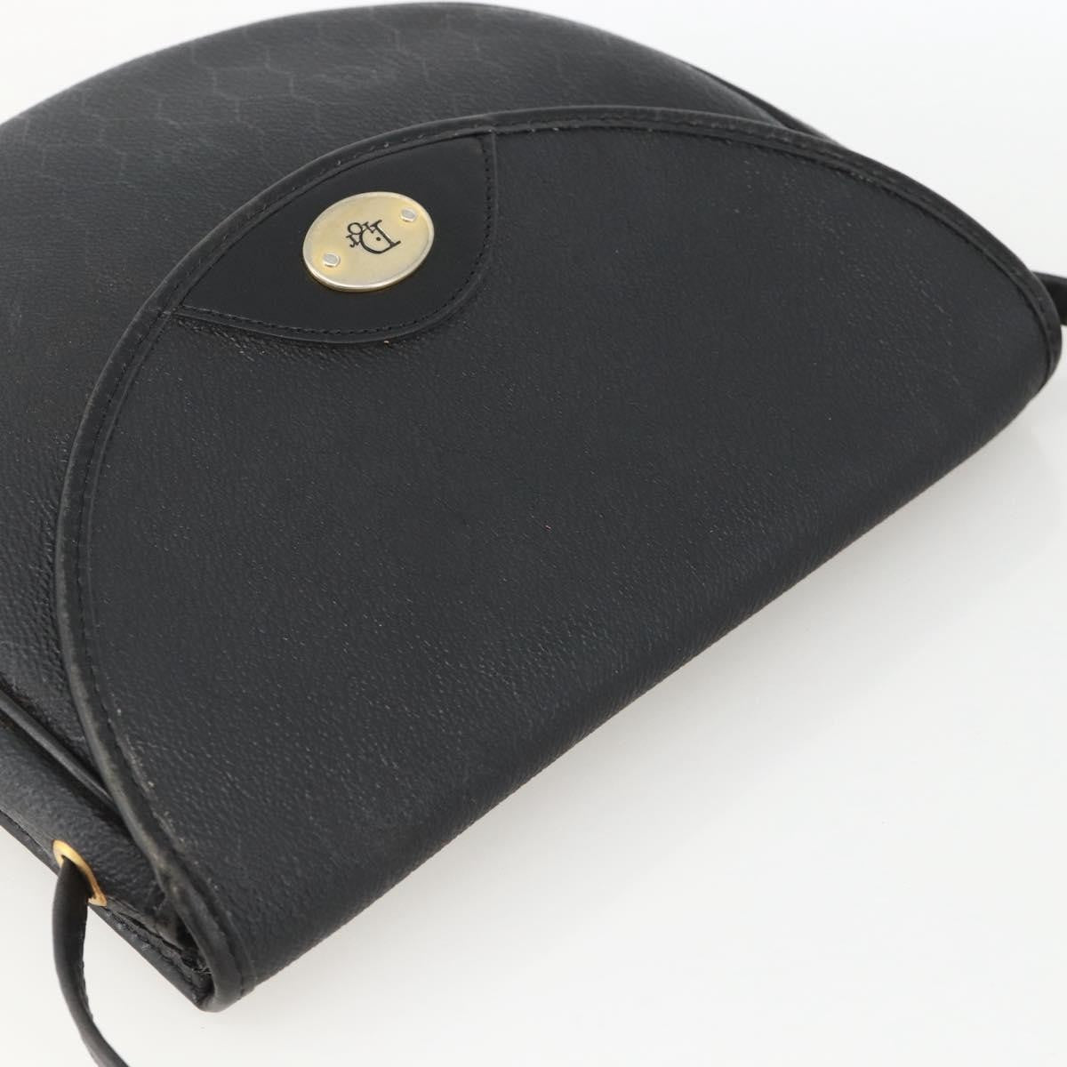 Christian Dior Vintage Honeycomb Shoulder Bag Canvas And Leather Black Canvas Shoulder Bag Bag (Pre-Owned)