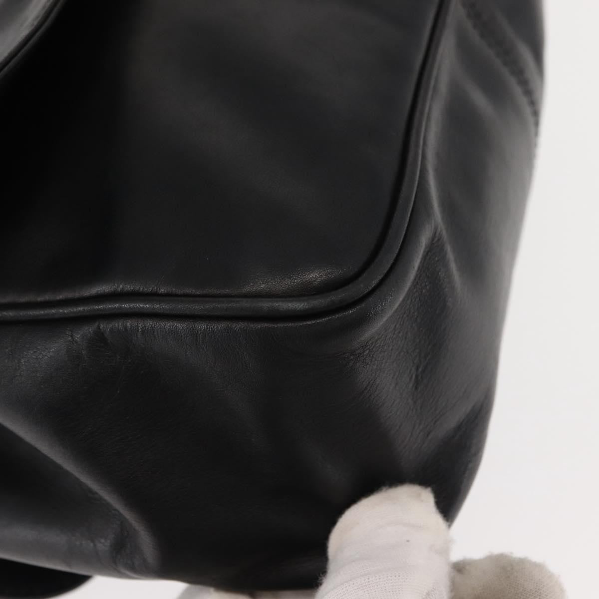 Celine Circle Logo Leather Black Leather Shoulder Bag Bag
