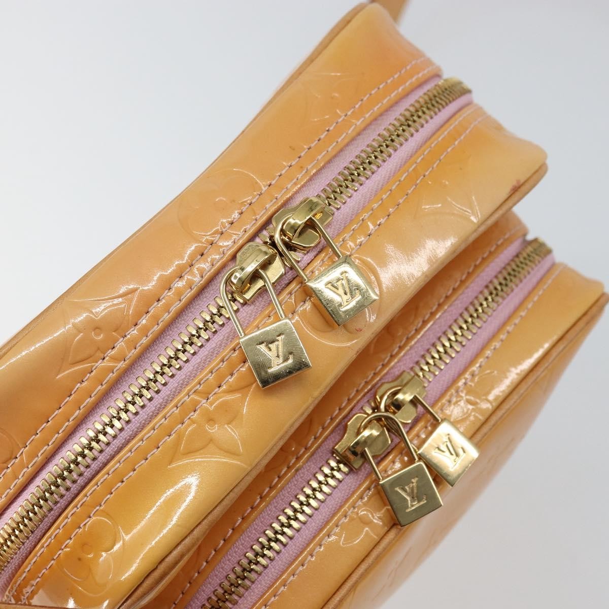 Louis Vuitton Wooster Handbag Monogram Vernis Yellow Patent_Leather Shoulder Bag