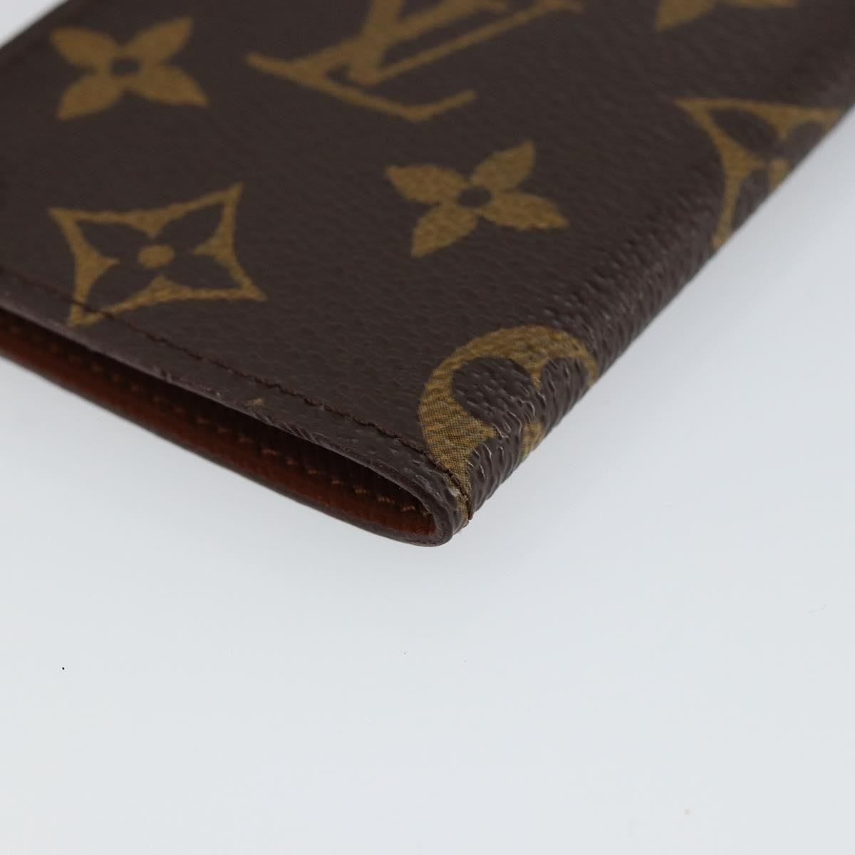 Louis Vuitton Porte Cartes Pression Card Case Monogram Canvas Brown Canvas Card Holders Accessory