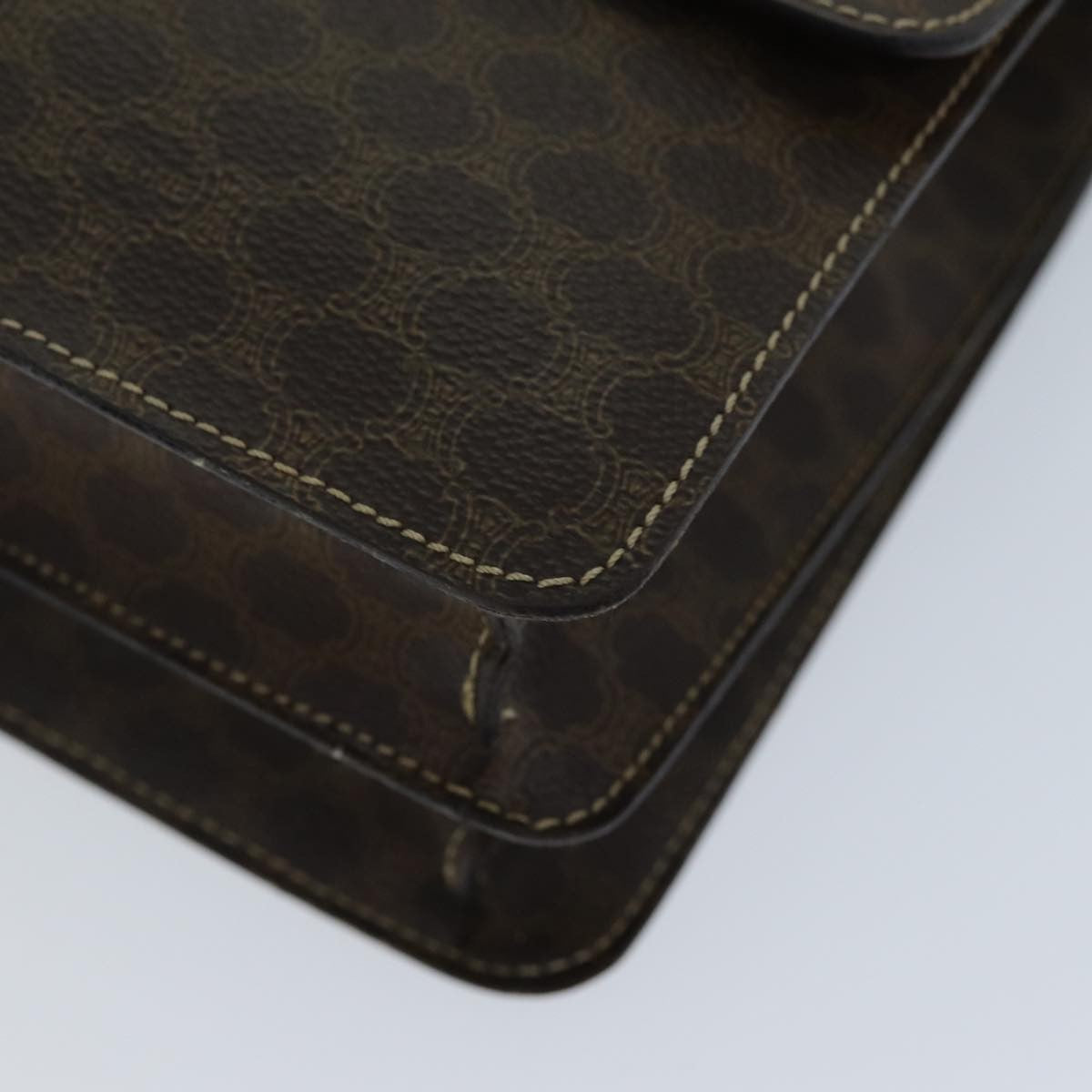 Celine Macadam Handbag Macadam With Leather Brown Canvas Handbag