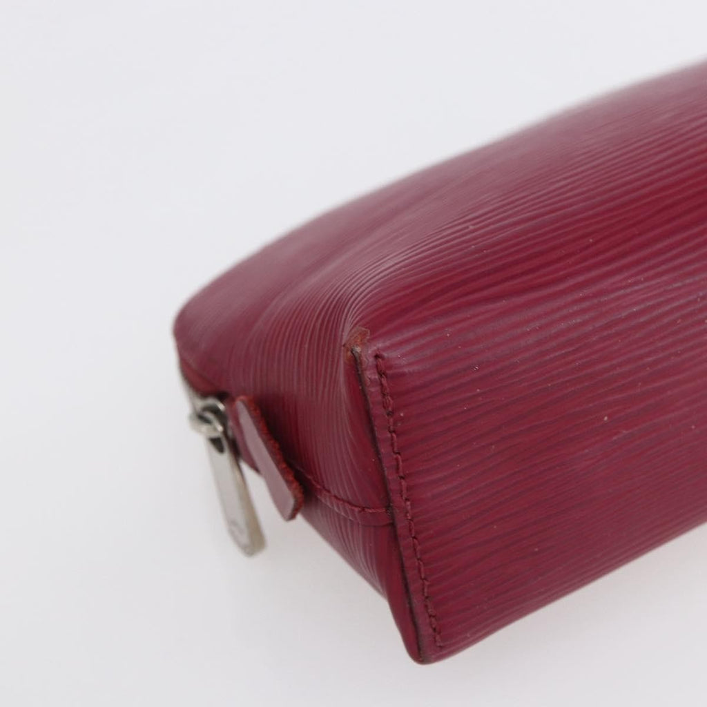 Louis Vuitton Cosmetic Pouch Epi Leather Burgundy Leather Clutche & Pouche Bag