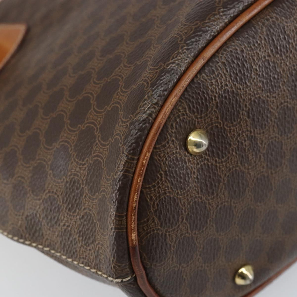Celine Vintage Macadam Tote Bag Canvas Brown Pvc Tote Bag Bag
