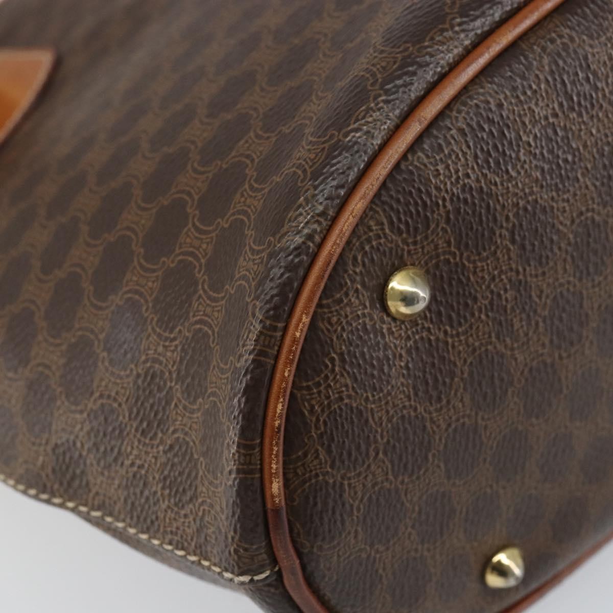 Celine Vintage Macadam Tote Bag Canvas Brown Pvc Tote Bag Bag