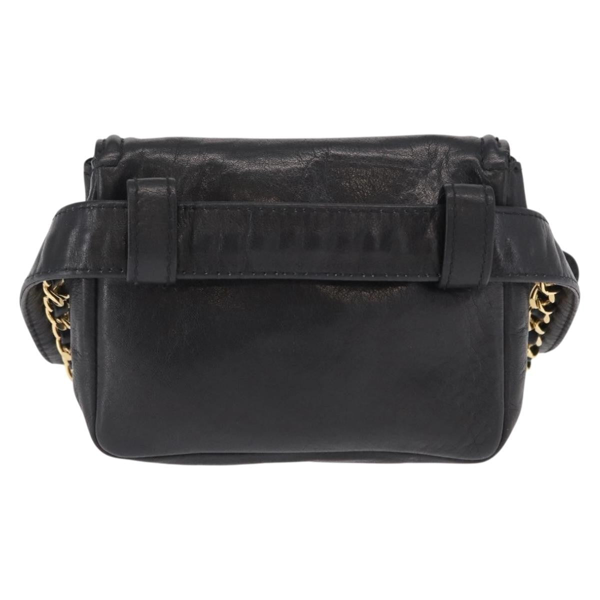 Chanel Chain Envelope Belt Bag Quilted Calfskin Black Leather Clutche & Pouche Bag