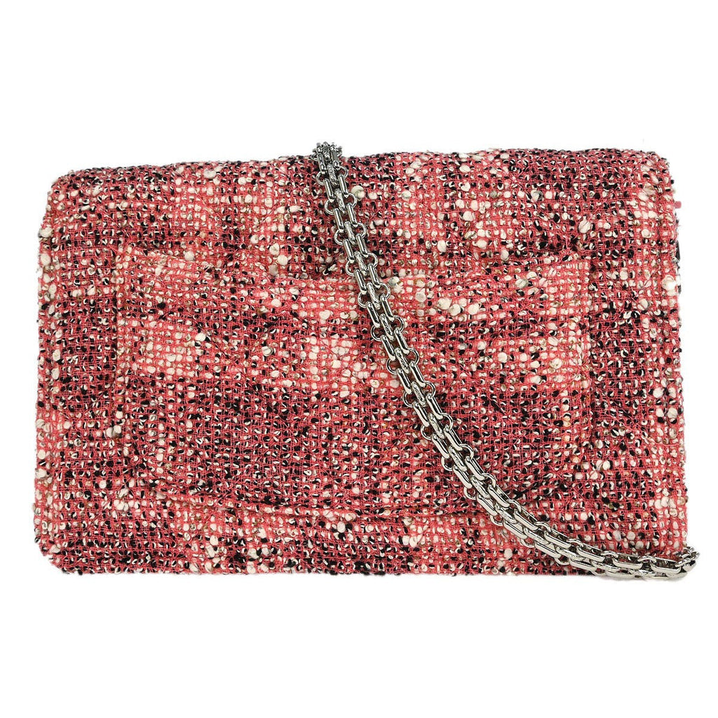 Chanel Reissue 2.55 Flap Bag Quilted Tweed With Resin Detail Pink Tweed Clutche & Pouche Bag