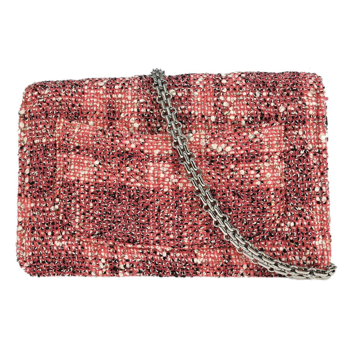 Chanel Reissue 2.55 Flap Bag Quilted Tweed With Resin Detail Pink Tweed Clutche & Pouche Bag