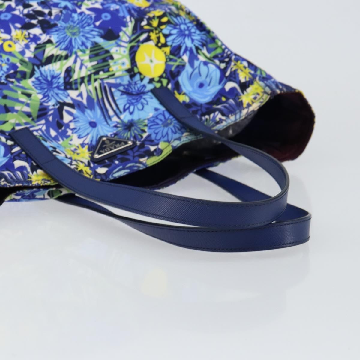 Prada Floreal Tote Printed Tessuto Blue Nylon Tote Bag Bag