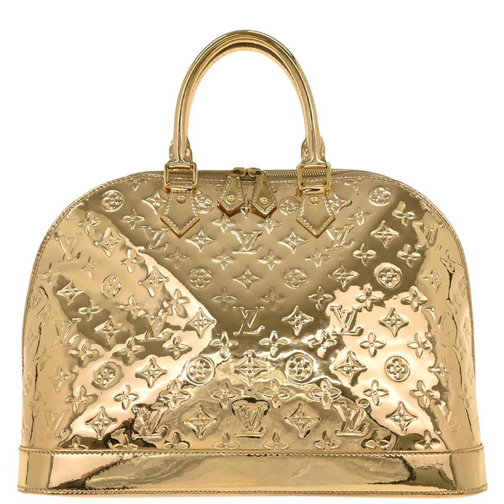 Louis Vuitton Alma Handbag Monogram Miroir Pvc Gold Canvas Handbag