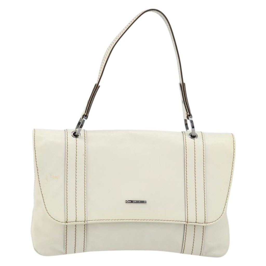 Gucci Vintage Handbag Leather White Leather Handbag (Pre-Owned)