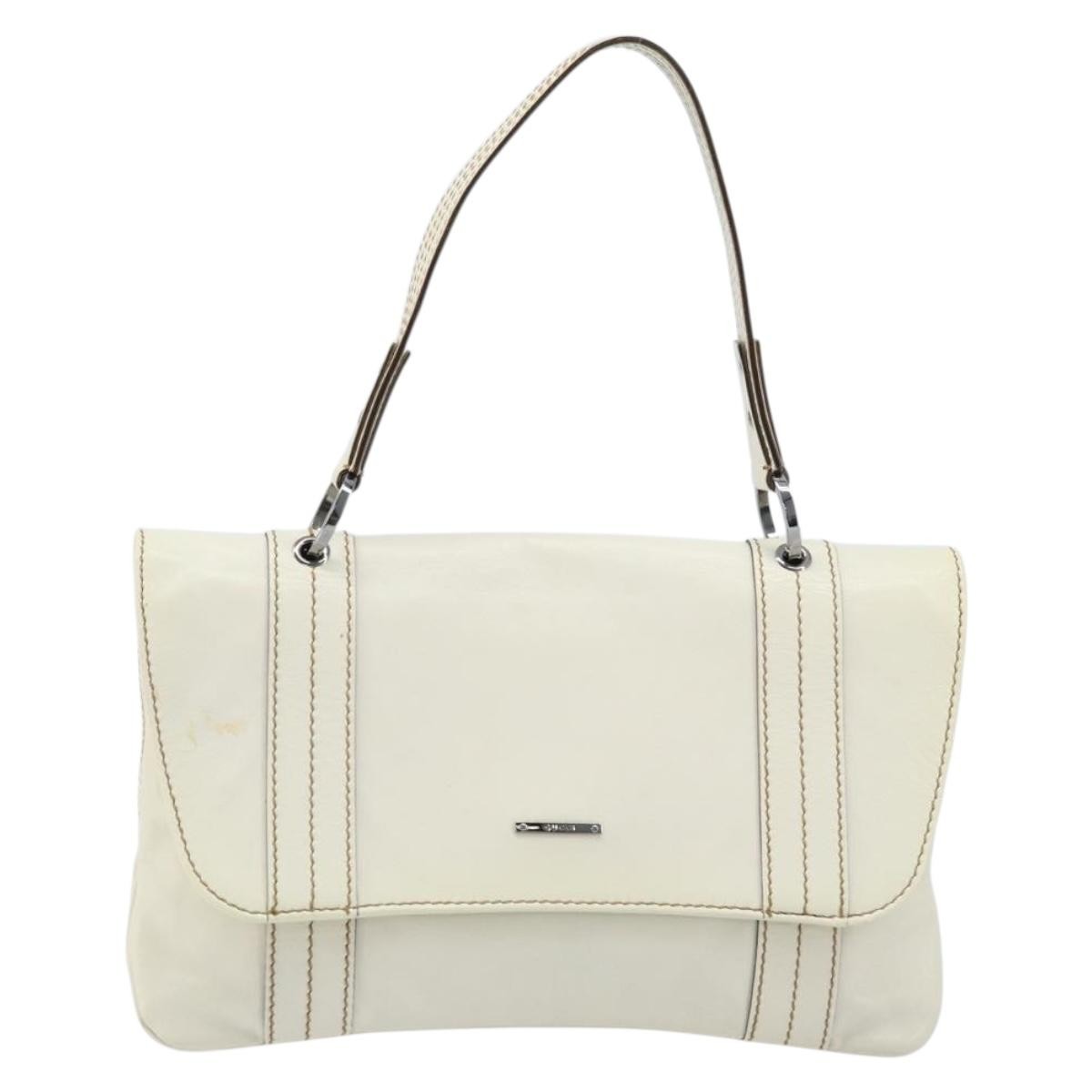 Gucci Vintage Handbag Leather White Leather Handbag (Pre-Owned)