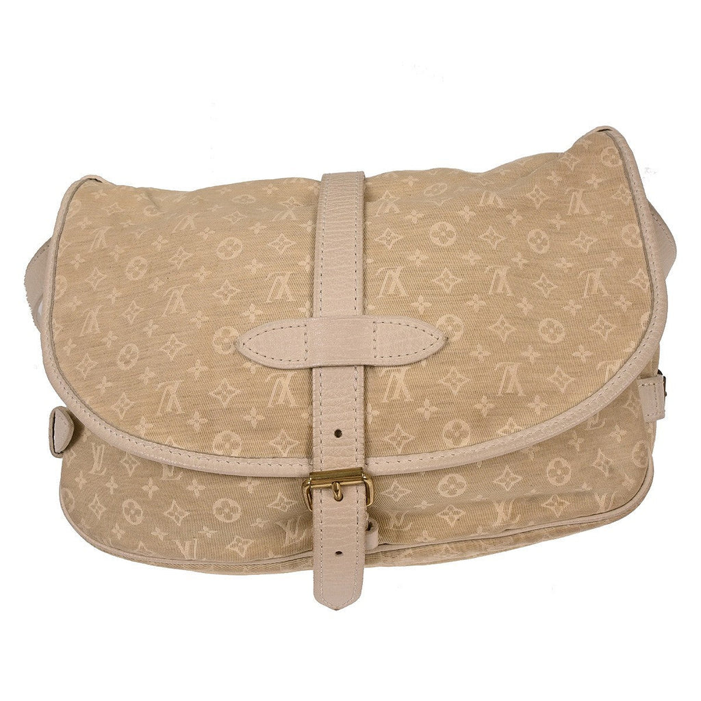 Louis Vuitton Saumur Handbag Mini Lin White Canvas Shoulder Bag