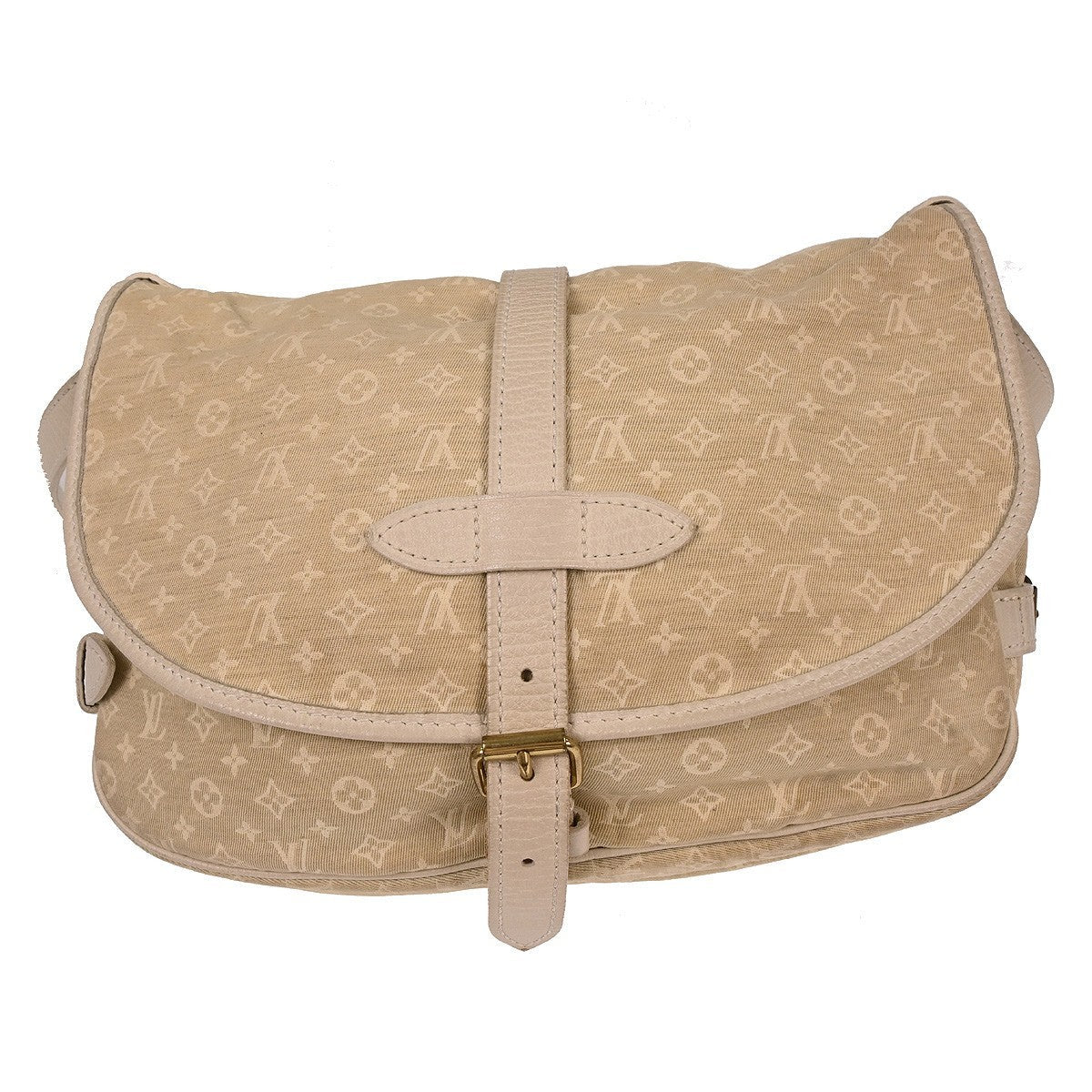 Louis Vuitton Saumur Handbag Mini Lin White Canvas Shoulder Bag