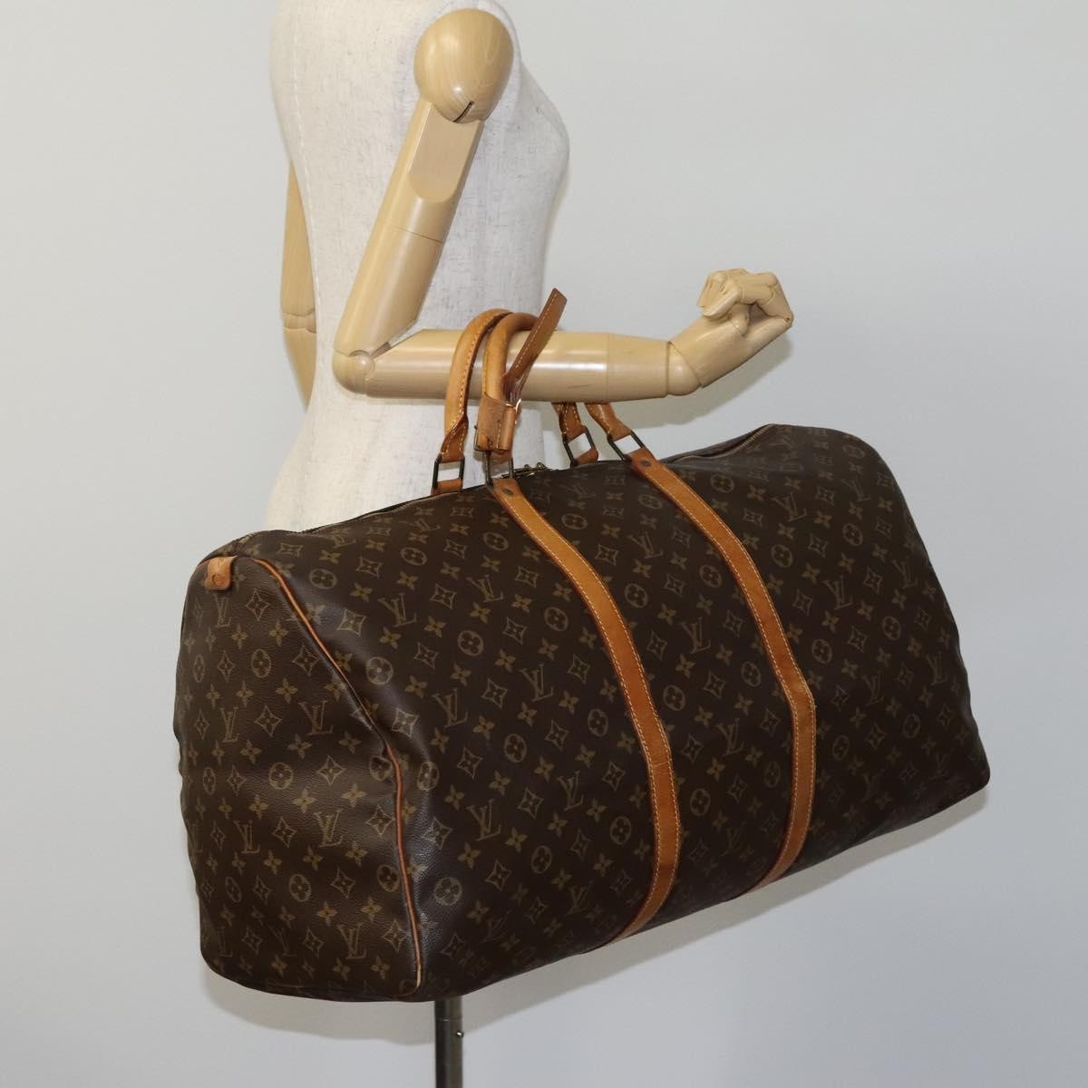 Louis Vuitton Keepall Bag Monogram Canvas Brown Canvas Travel Bag