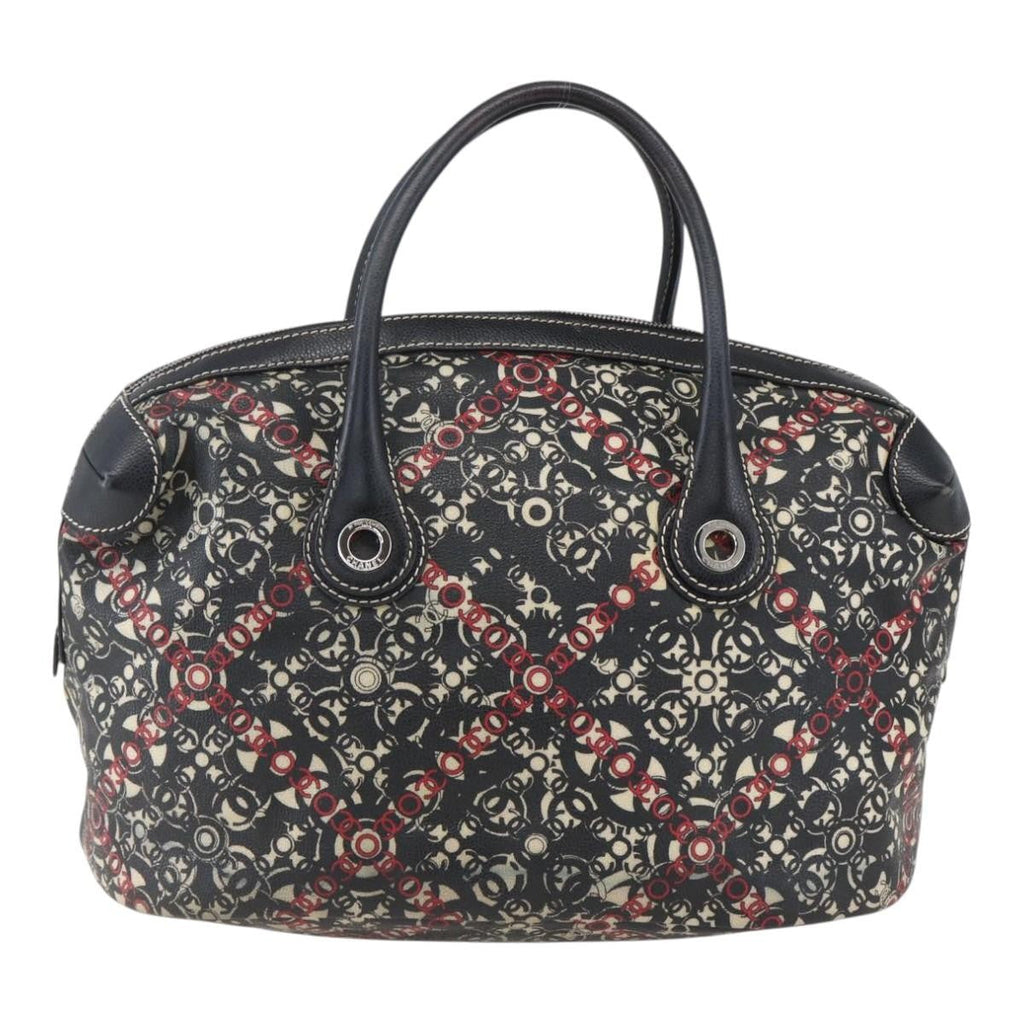Chanel Optic Coco Bowler Bag Printed Coated Canvas With Caviar Black Pvc Travel Bag Bag