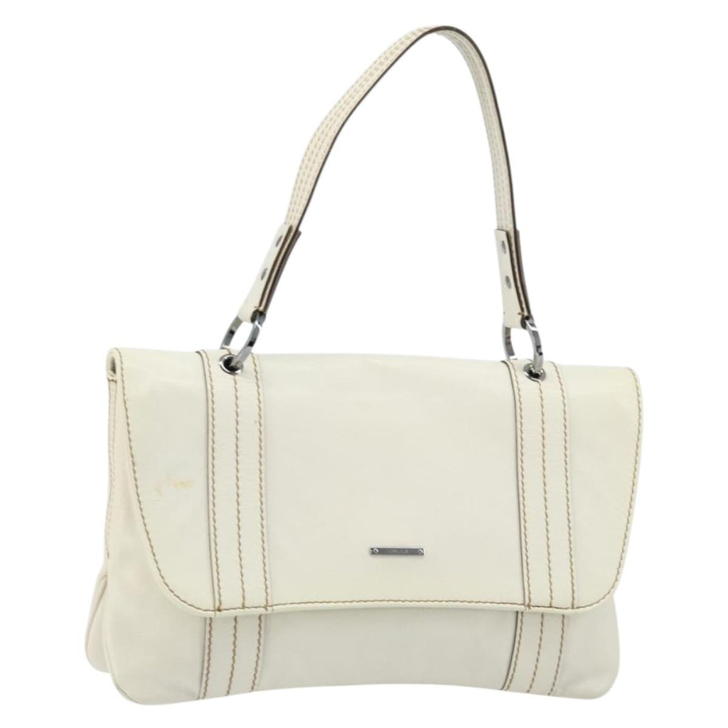 Gucci Vintage Handbag Leather White Leather Handbag (Pre-Owned)