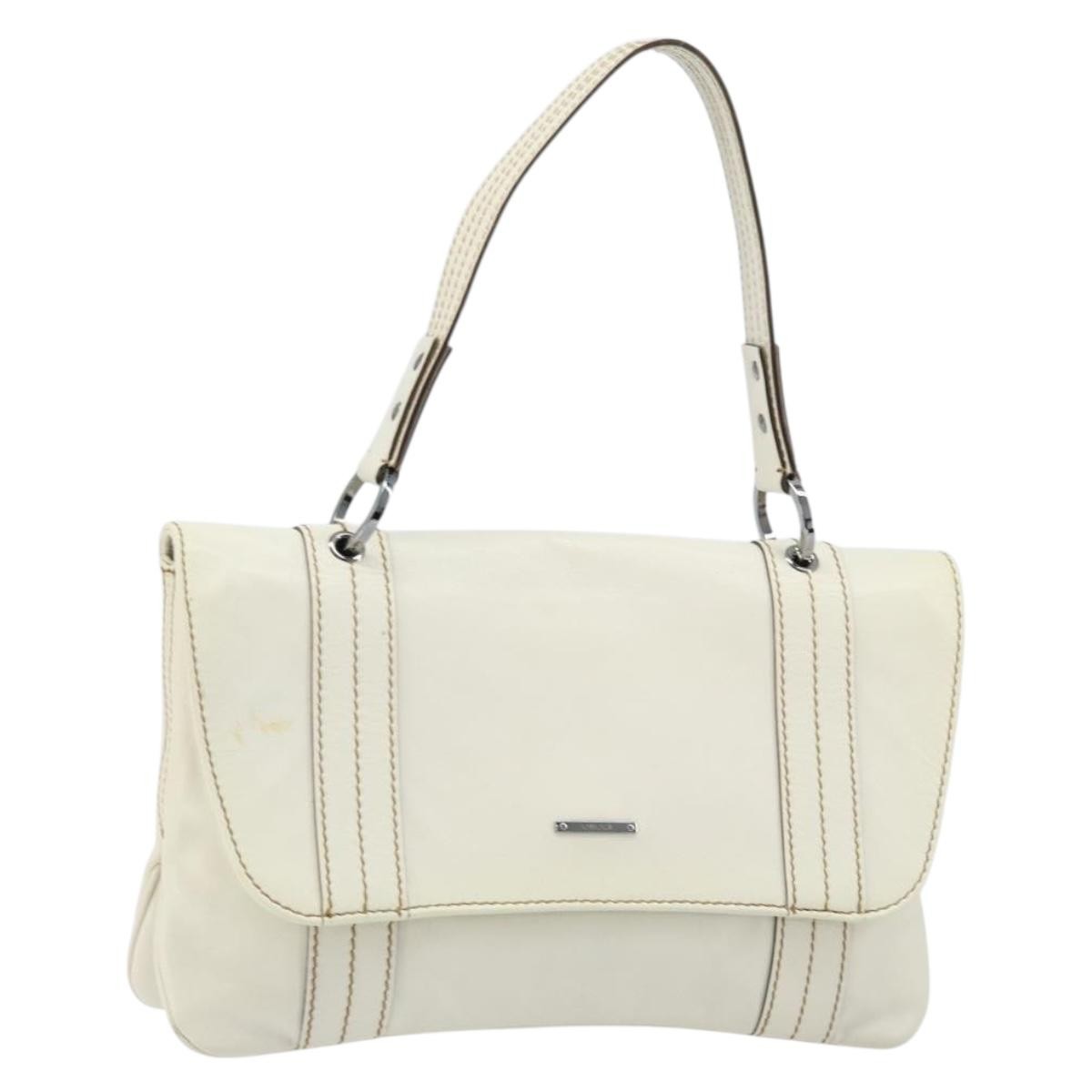 Gucci Vintage Handbag Leather White Leather Handbag (Pre-Owned)