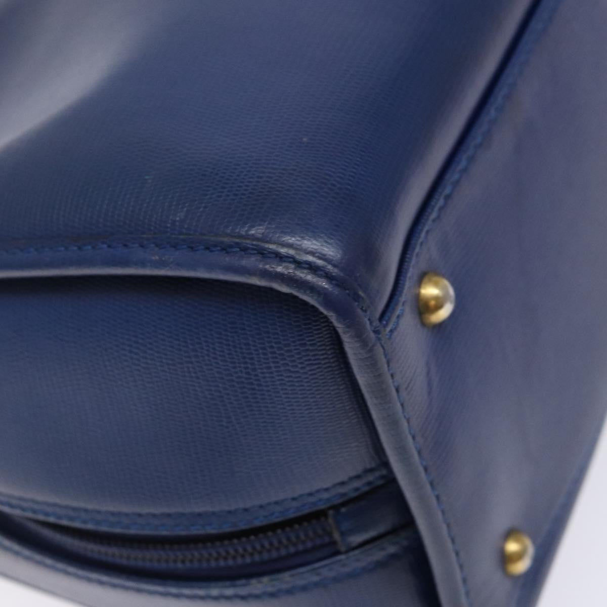 Celine Circle Logo Handbag Leather Blue Leather Bag