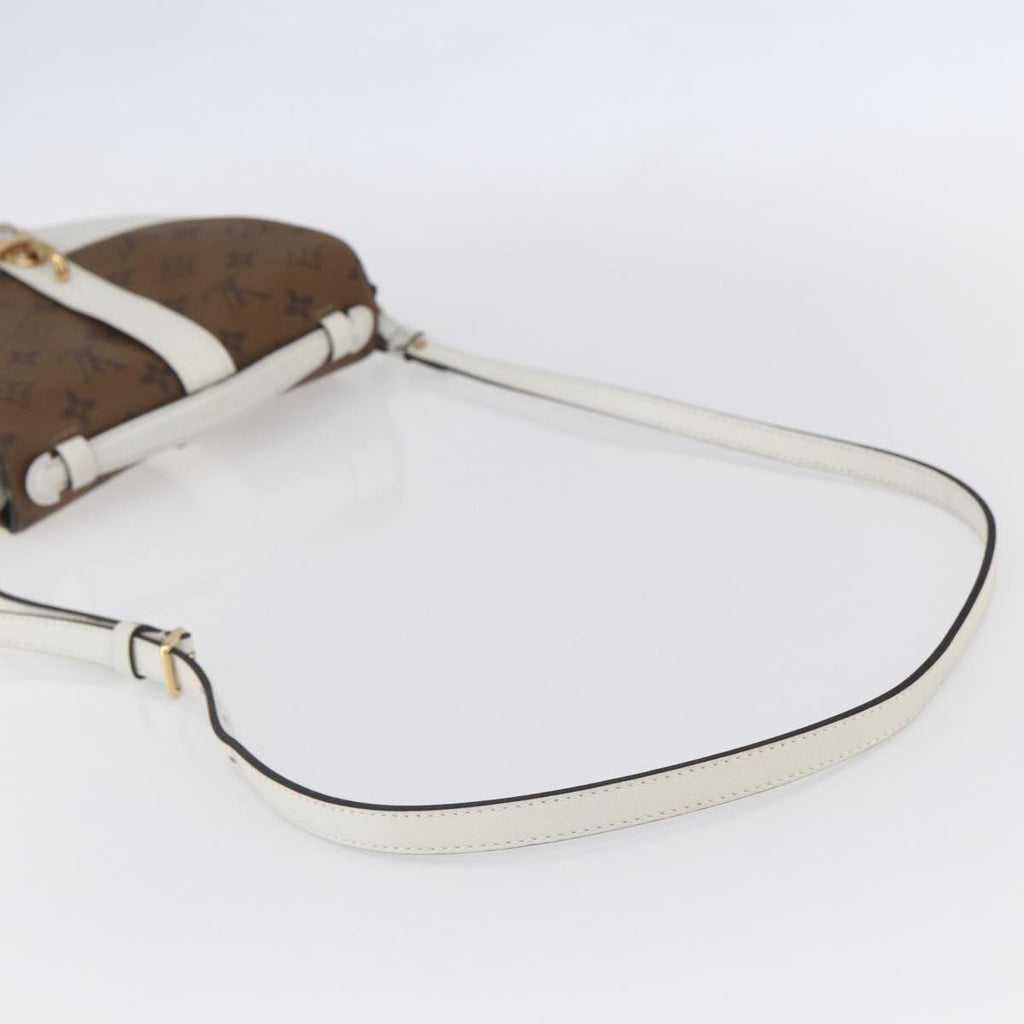 Louis Vuitton Chantilly Lock Handbag Reverse Monogram Canvas And Leather White Leather Shoulder Bag