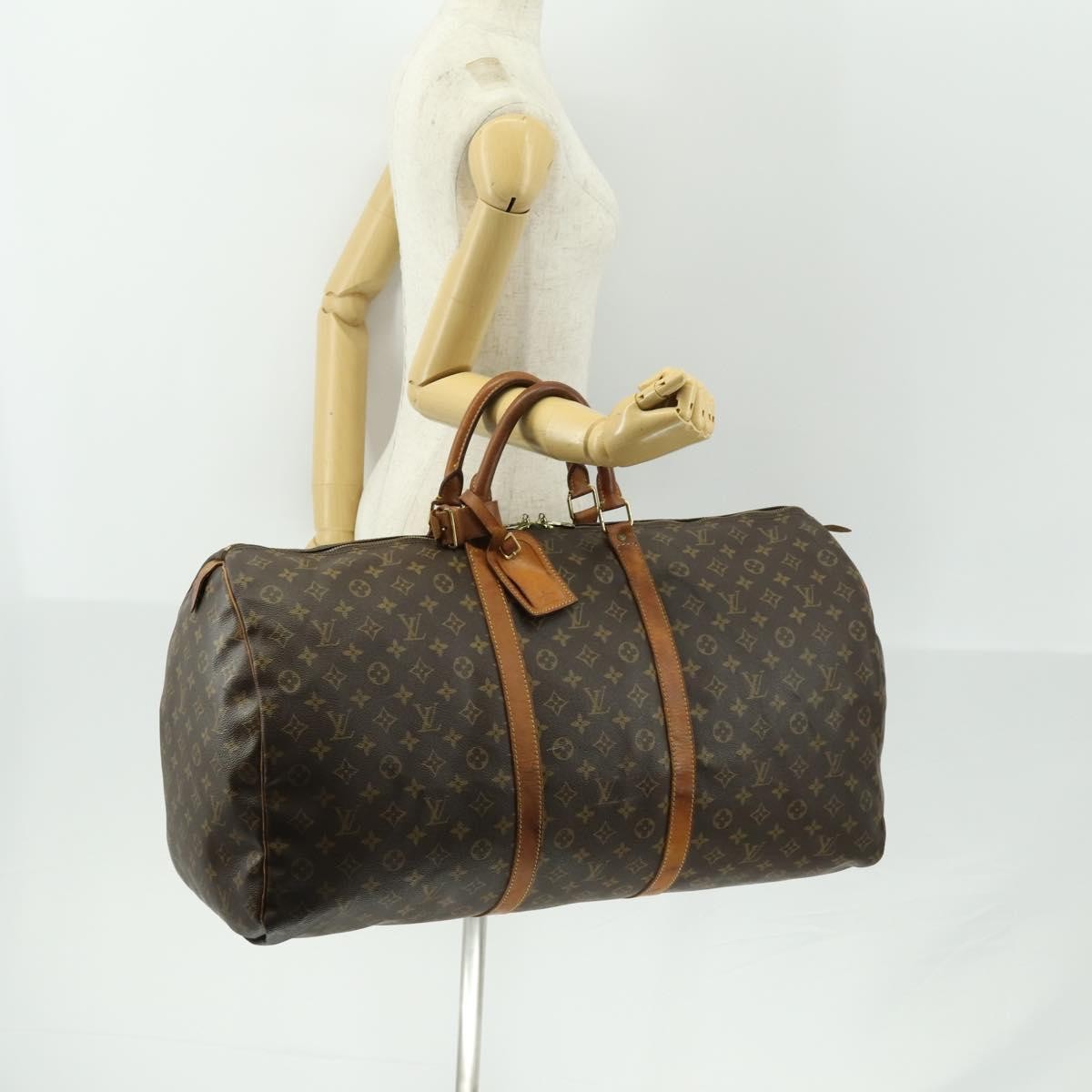 Louis Vuitton Keepall Bag Monogram Canvas Brown Canvas Travel Bag