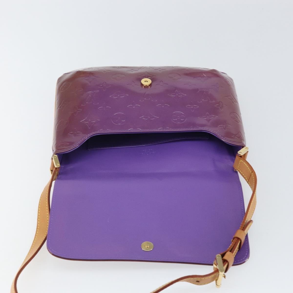 Louis Vuitton Thompson Street Handbag Monogram Vernis Purple Patent_Leather Shoulder Bag