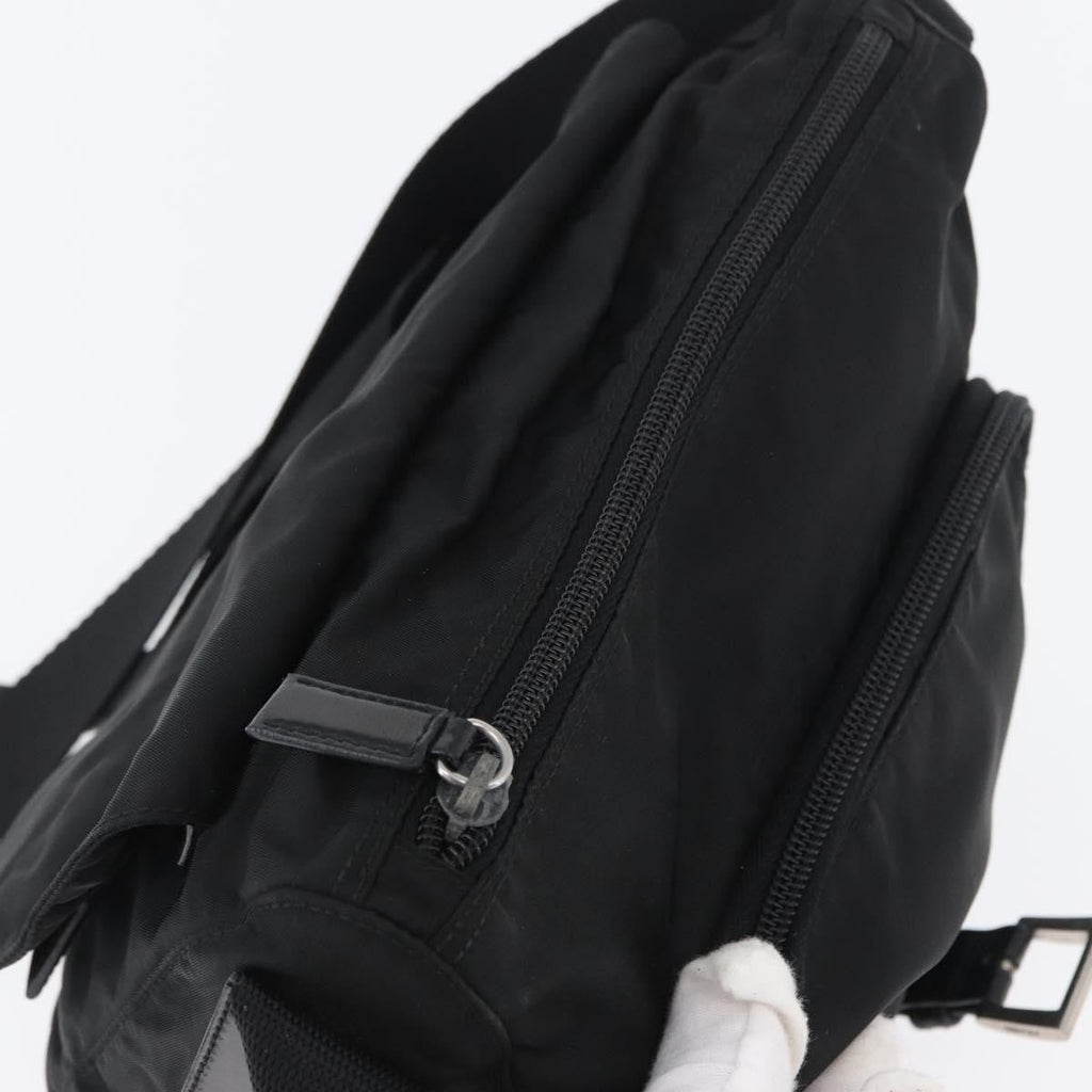 Prada Buckle Messenger Bag Tessuto Black Nylon Shoulder Bag Bag